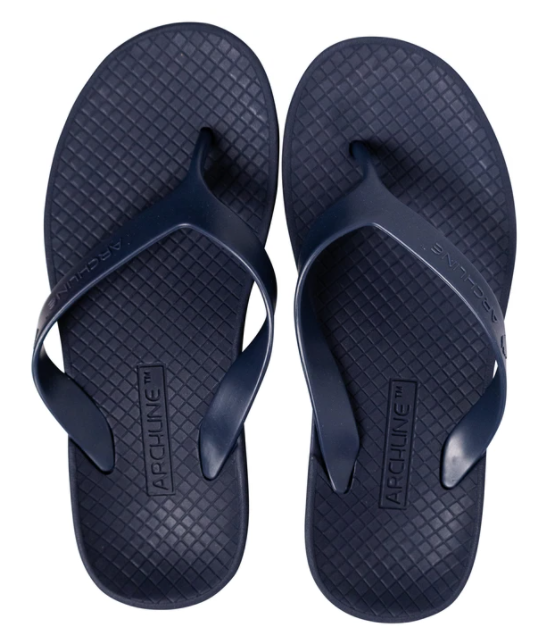 V563-ARCH011212-38-202503052230-00 ARCHLINE Flip Flops Orthotic Thongs Arch Support Shoes Footwear - Navy - EUR 38 - Image 1