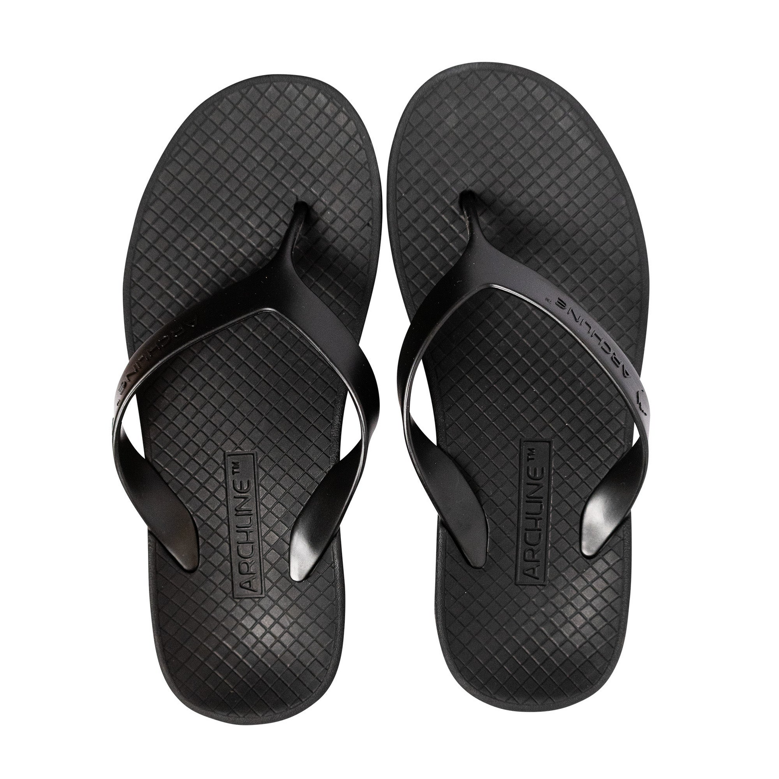 V563-ARCHLINE-THNGS-BLK-BLK-35-202507251125-00 ARCHLINE Orthotic Thongs Arch Support Shoes Footwear Flip Flops Orthopedic - Black/Black - EUR 35 - Image 1