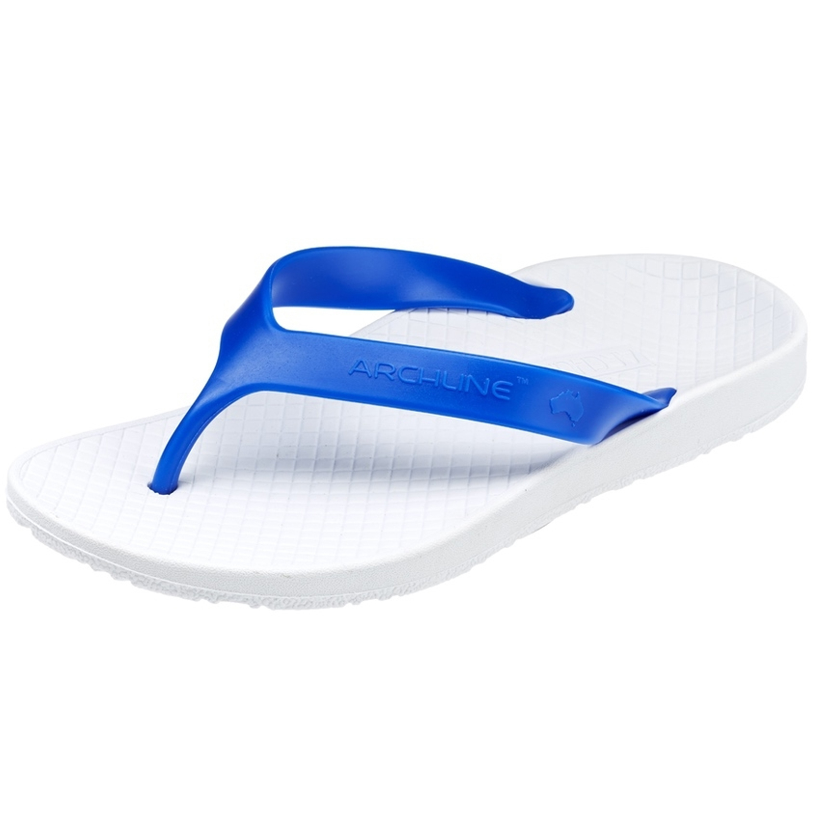 V563-ARCHLINE-THNGS-WH-BLU-35-202507251205-00 ARCHLINE Orthotic Thongs Arch Support Shoes Footwear Flip Flops Orthopedic - White/Blue - EUR 35 - Image 1