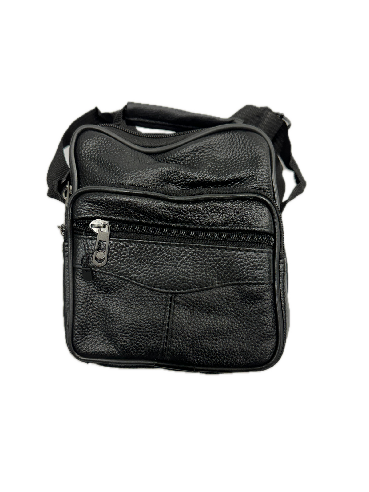 V563-B4002N-BLACK-202503051411-00 Small Genuine Leather Messenger Bag Shoulder Travel Satchel Crossbody Sling - Image 1