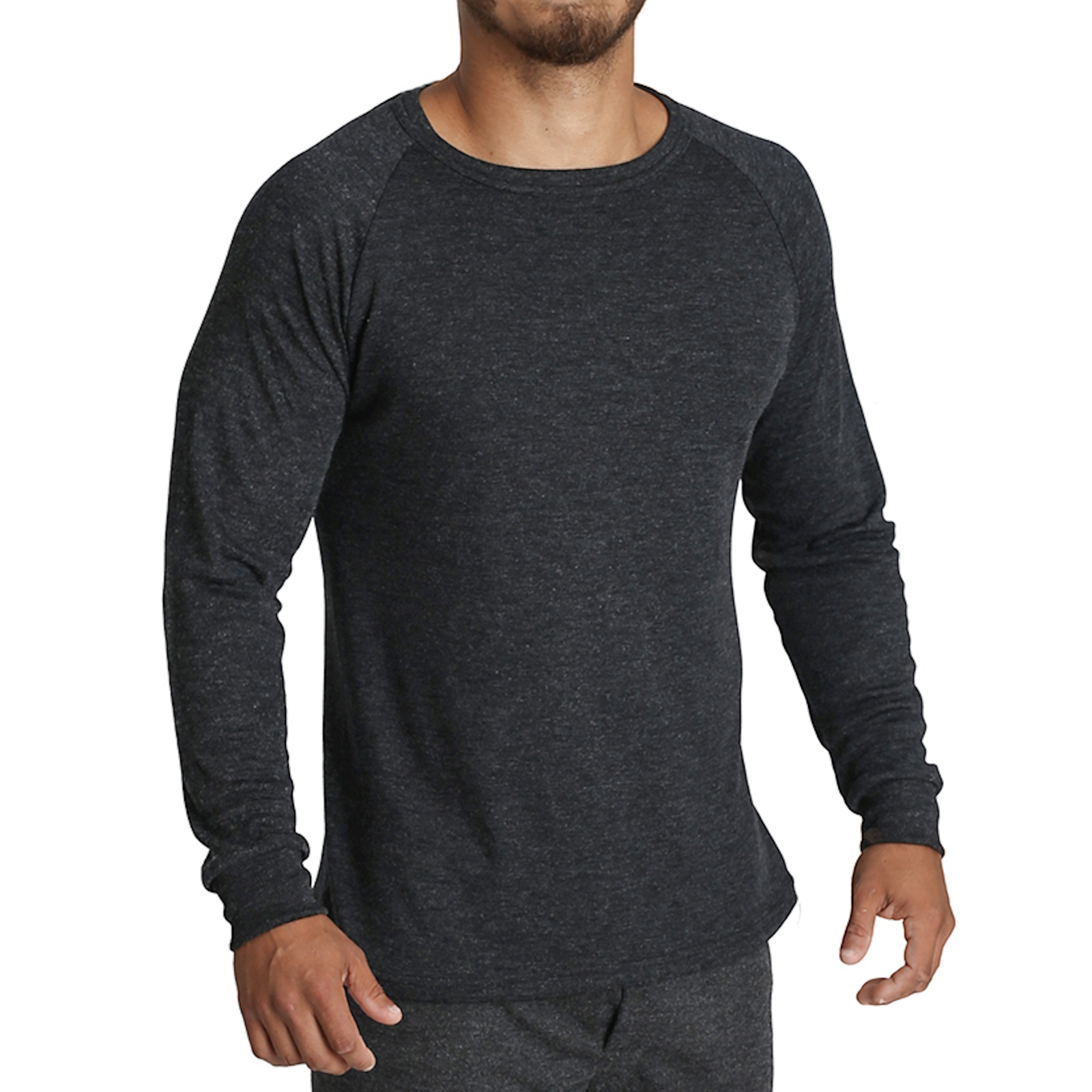 V563-BB-SI041-BK-M-202503051810-00 Mens Merino Wool Blend Long Sleeve Thermal Top Underwear Thermals Base Layer - Black - M - Image 1