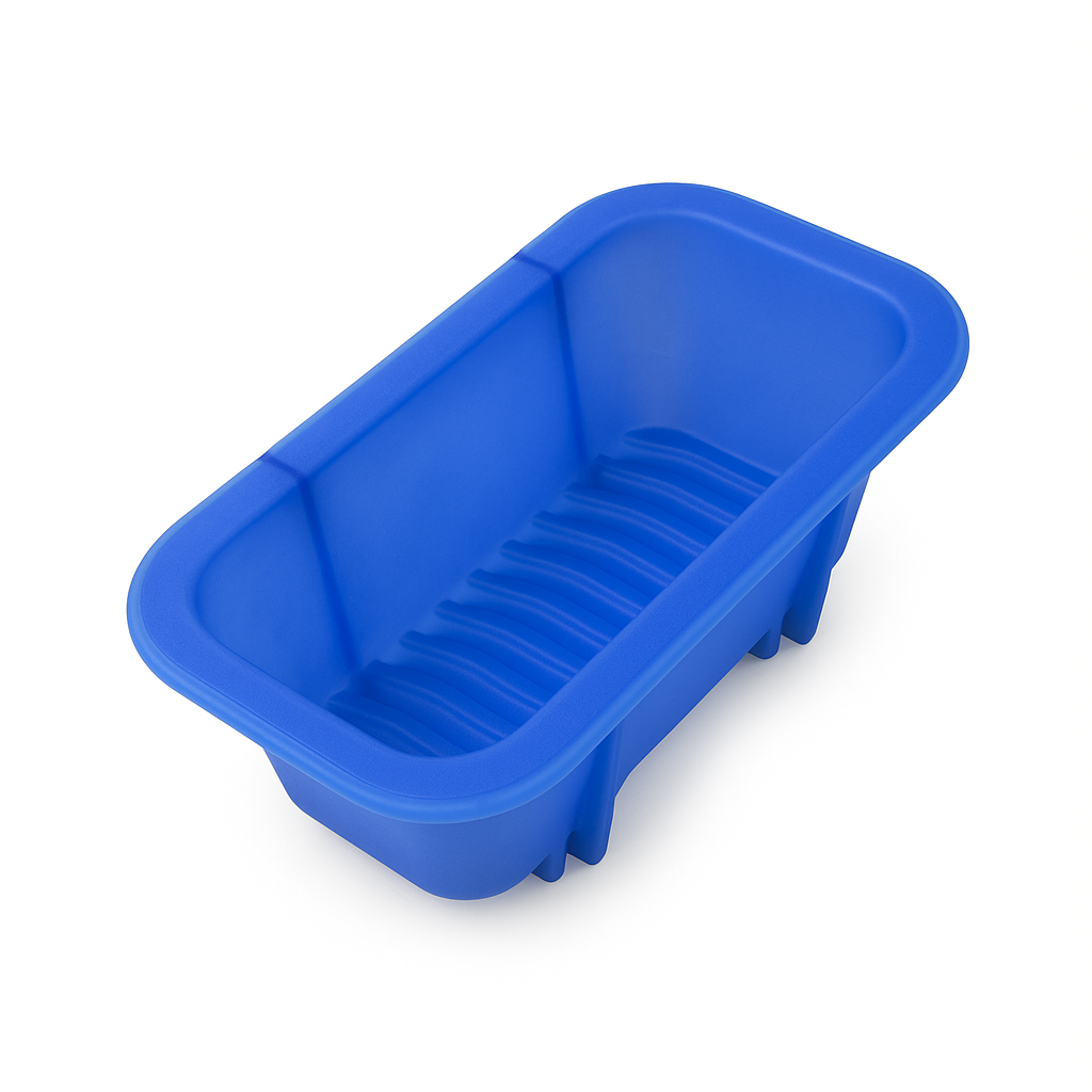 V563-BLUE_BAKING_RECTANGLE-202505231030-00 Silicone Loaf Pan Non-Stick Blue Bread Mould Baking Tray - Image 1