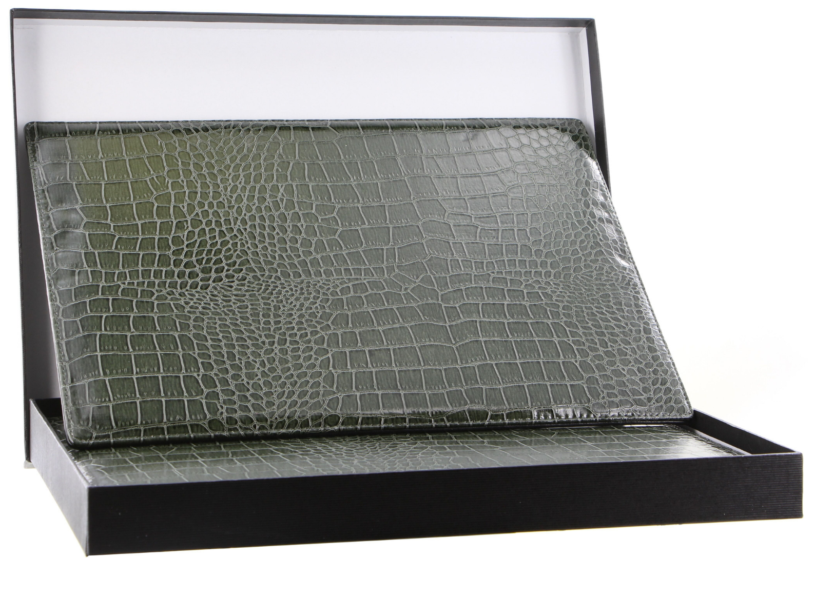 V563-BM10537-GREEN-174085-00 de Burg 4 Piece Table Place Mat Set Placemat with Croc Pattern - Green - Image 1