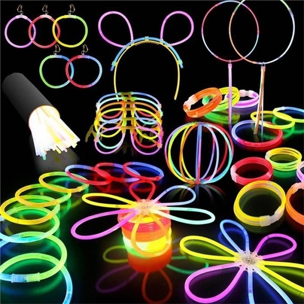 V563-BR-15GLWSTKS-173971-00 15 GLOW STICKS Party Light Glow In The Dark Rave NECKLACE Disco Bulk - Image 1