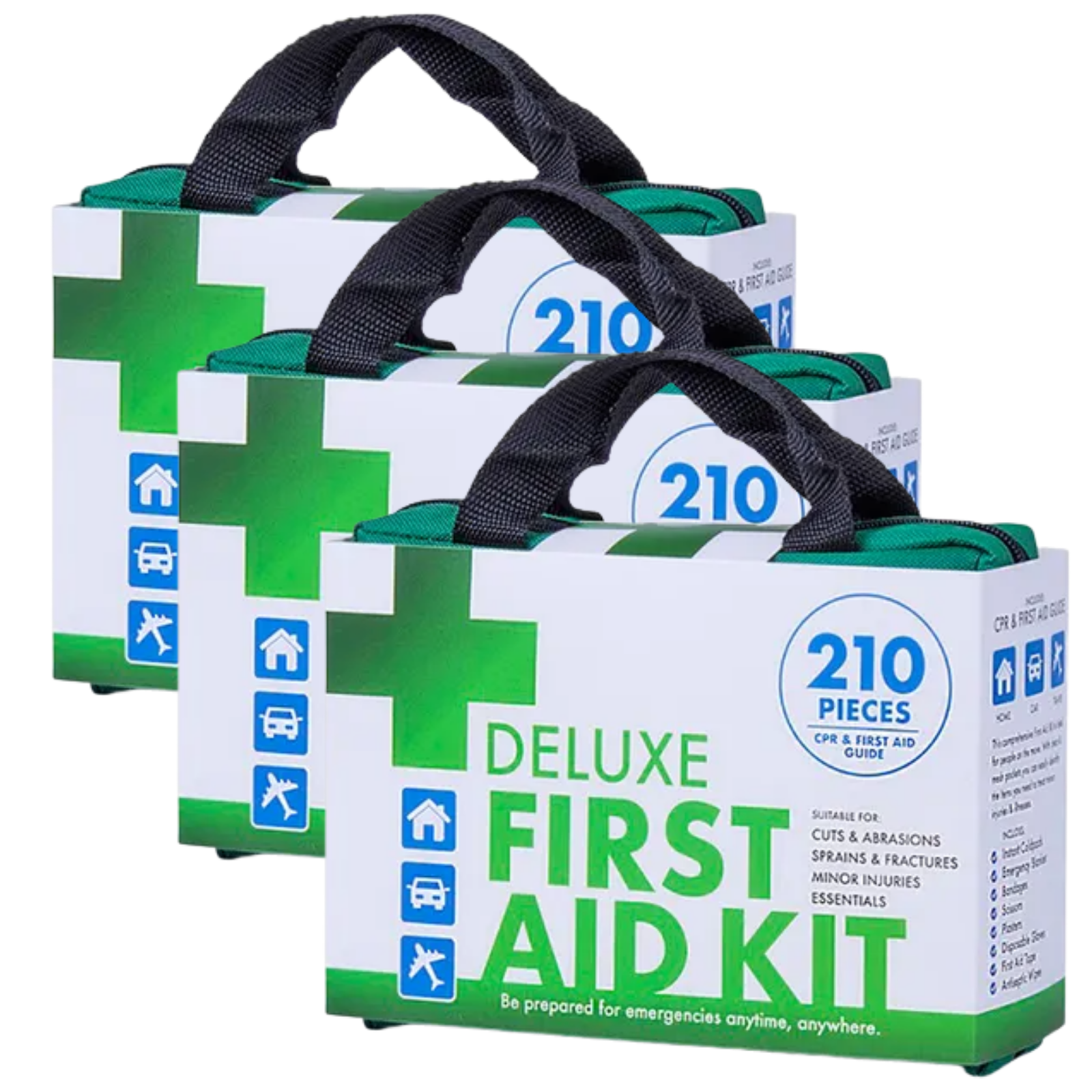 V563-BR-3-210P-DXFIRSTAIDKIT-205142-00 3x 210PCS EMERGENCY FIRST AID KIT Medical Travel Set Workplace Office ARTG BULK - Image 1