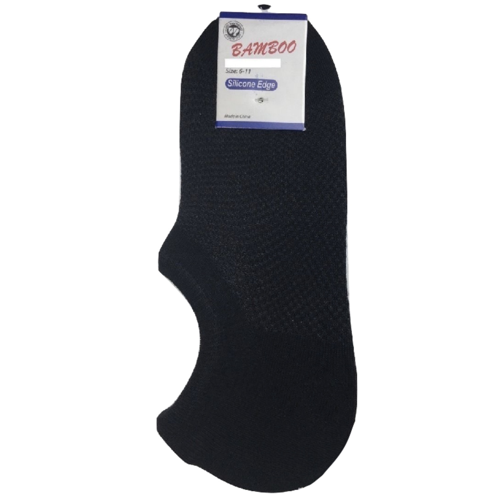 V563-BR-BBOOSOCK-BLK-2-8-202503051506-00 1 Pair NO SHOW BAMBOO SOCKS Non Slip Heel Grip Low Cut Invisible Footlet - Black - 2-8 - Image 1