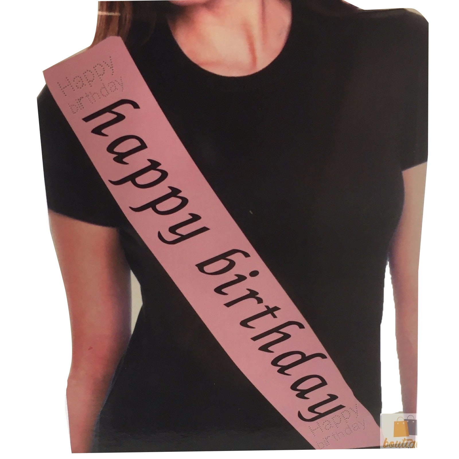 V563-BR-BDAYSASH-HPBDPNK-202503052205-00 Hen's Night Bridal Sash Bride Happy Birthday 18th 21st Party Night Girls - Image 1