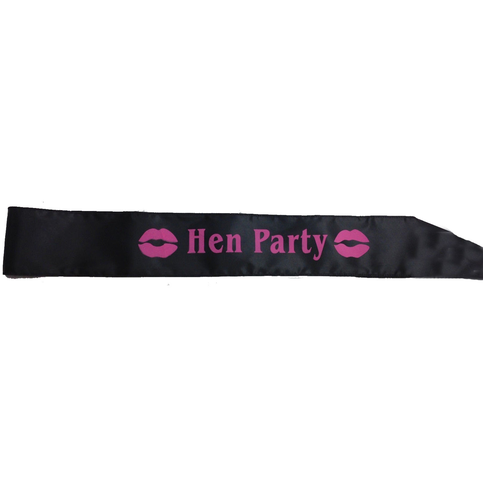 V563-BR-BTBSASH-HPBLKWPNKWRITG-202503051525-00 HEN'S NIGHT SASH Party Girls Wedding Bridesmaid Bridal Bride To Be Satin Sashes - Hen Party (Black with Pink Writing) - Image 1