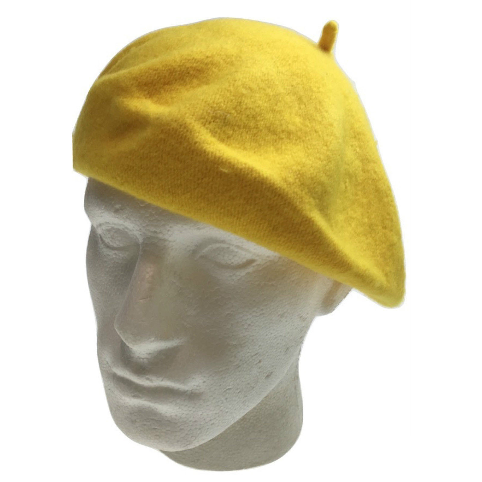 V563-BR-FRENCHBERET-YELLOW-202503051521-00 Unisex FRENCH BERET HAT sboy Military Cap Winter Warm Army Style Beanie - Yellow - Image 1