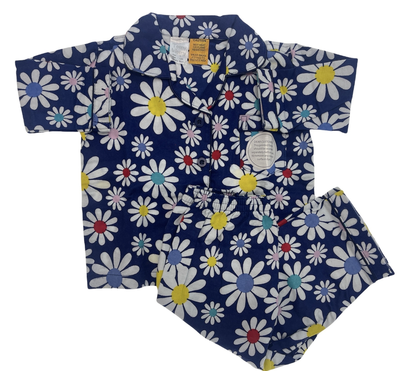 V563-BR-KFLANPJ-DAISYB-1-202503051721-00 KIDS FLANNELETTE PYJAMAS PJs Boys Girls Flannel Pajamas Pyjama Winter Set PJ - Daisy Brights - 1 - Image 1