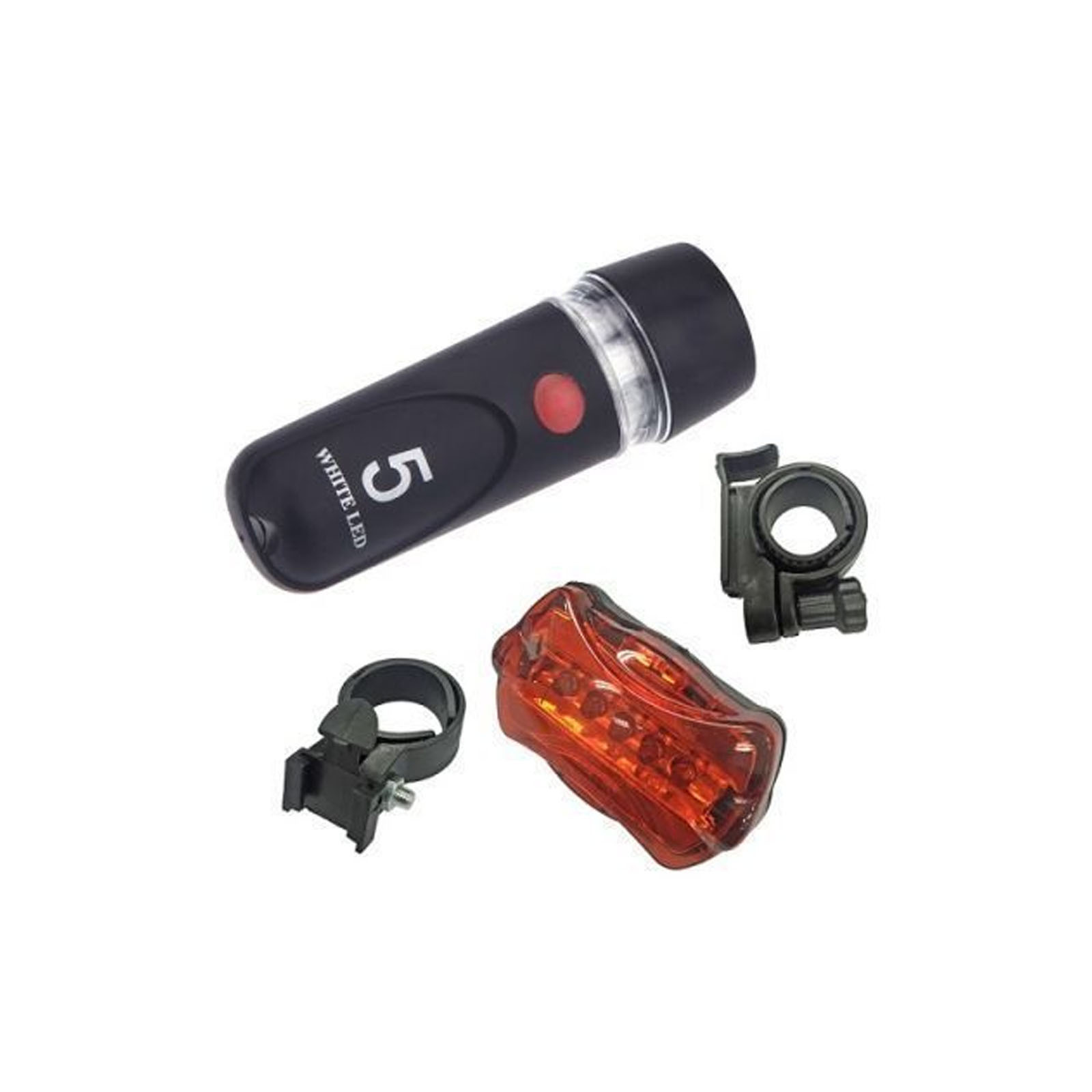 V563-BR-LEDBIKELIGHT-149832-00 LED BIKE LIGHT SET Bicycle Front Rear Flashlight Torch Headlight Cycling - Image 1
