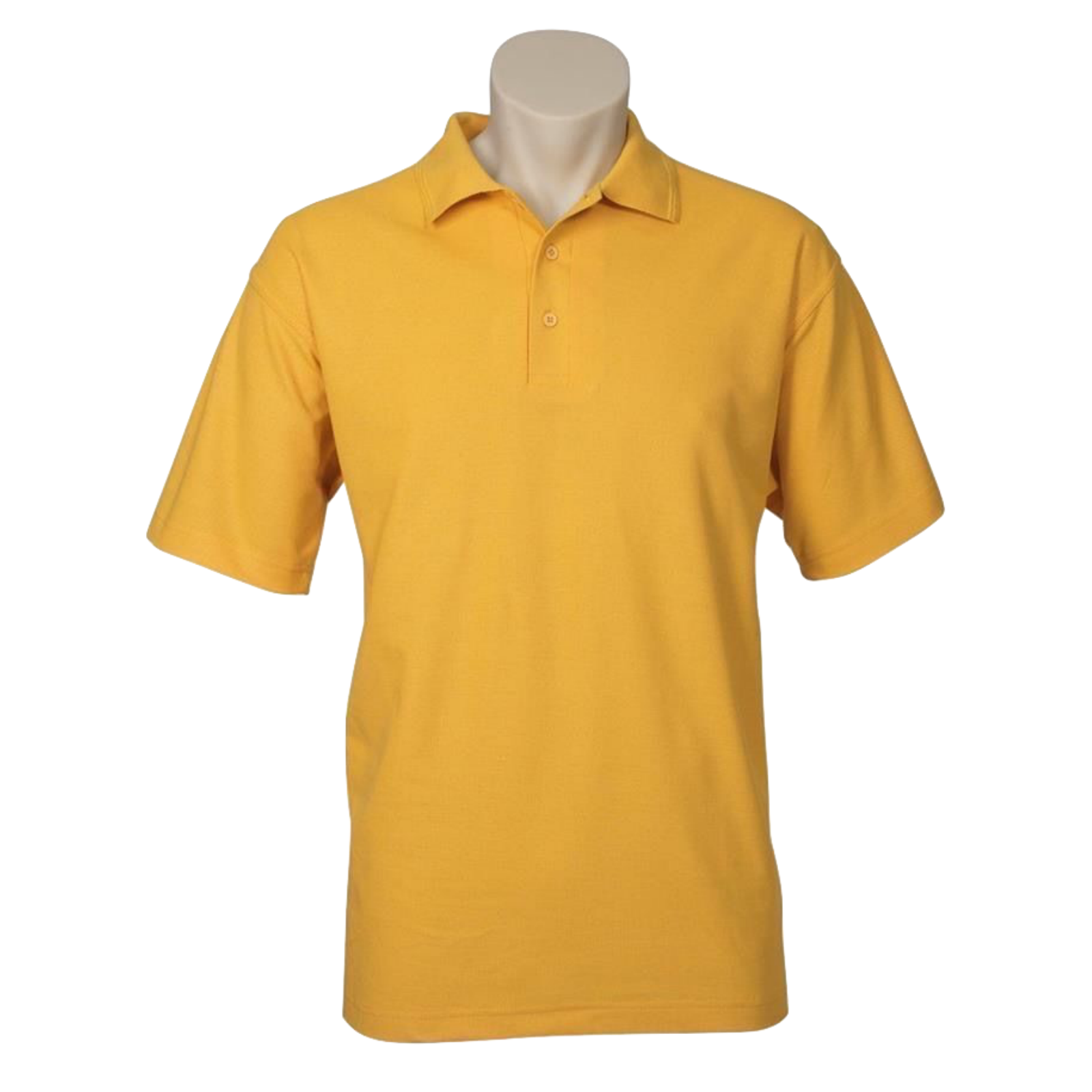 V563-BR-PSHRT-YLW-3XL-202503310911-00 Mens Polo Top Shirt Plain Casual Short Sleeve Knit Basic T-Shirt - Yellow - 3XL - Image 1
