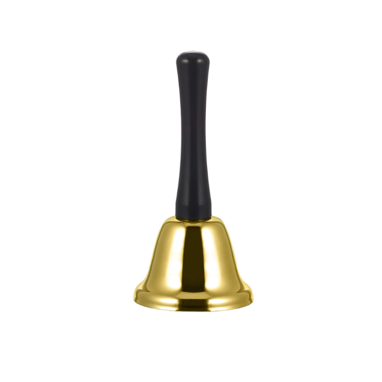 V563-BR-SANTAB-GLD-205116-00 SANTA BELL Jingle Claus Wooden Handle Bells Rattles Christmas Xmas - Gold - Image 1