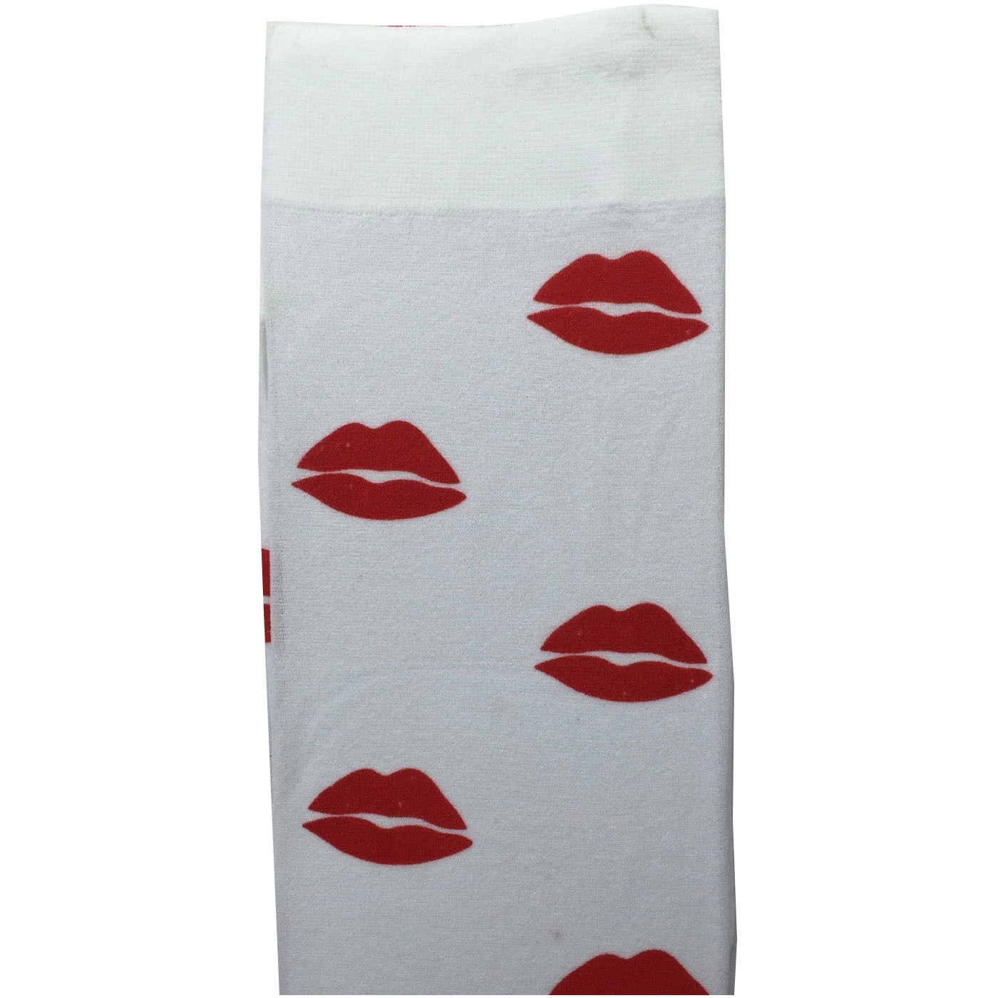 V563-BR-SUOTKSOCKS1-LIPS-202503051640-00 Stay Up OVER THE KNEE SOCKS Stockings Hosiery Party Costume Stockings - Lips (White/Red) - Image 1