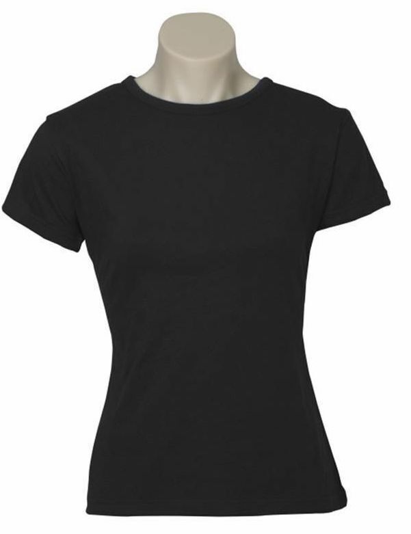 V563-BR-WSPSHRT-16-BLK-202503051725-00 Womens Plain Ladies T SHIRT 100% COTTON Basic Tee Casual Top Size 6-24 T-Shirt - Black - 16 - Image 1