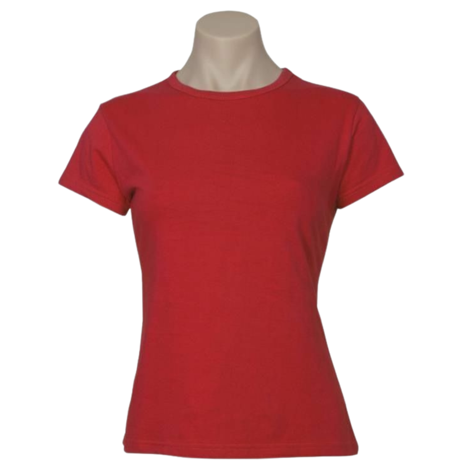V563-BR-WSPSHRT-16-RED-202503051726-00 Womens Plain Ladies T SHIRT 100% COTTON Basic Tee Casual Top Size 6-24 T-Shirt - Red - 16 - Image 1