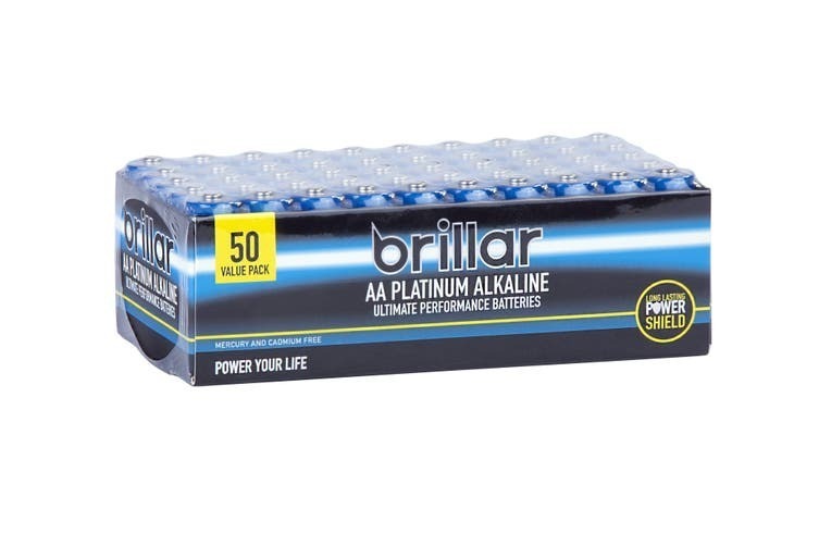 V563-BR0067_1PK-202503072101-00 Brillar AA Platinum Alkaline Ultimate Performance Batteries - 50 PCS - Image 1