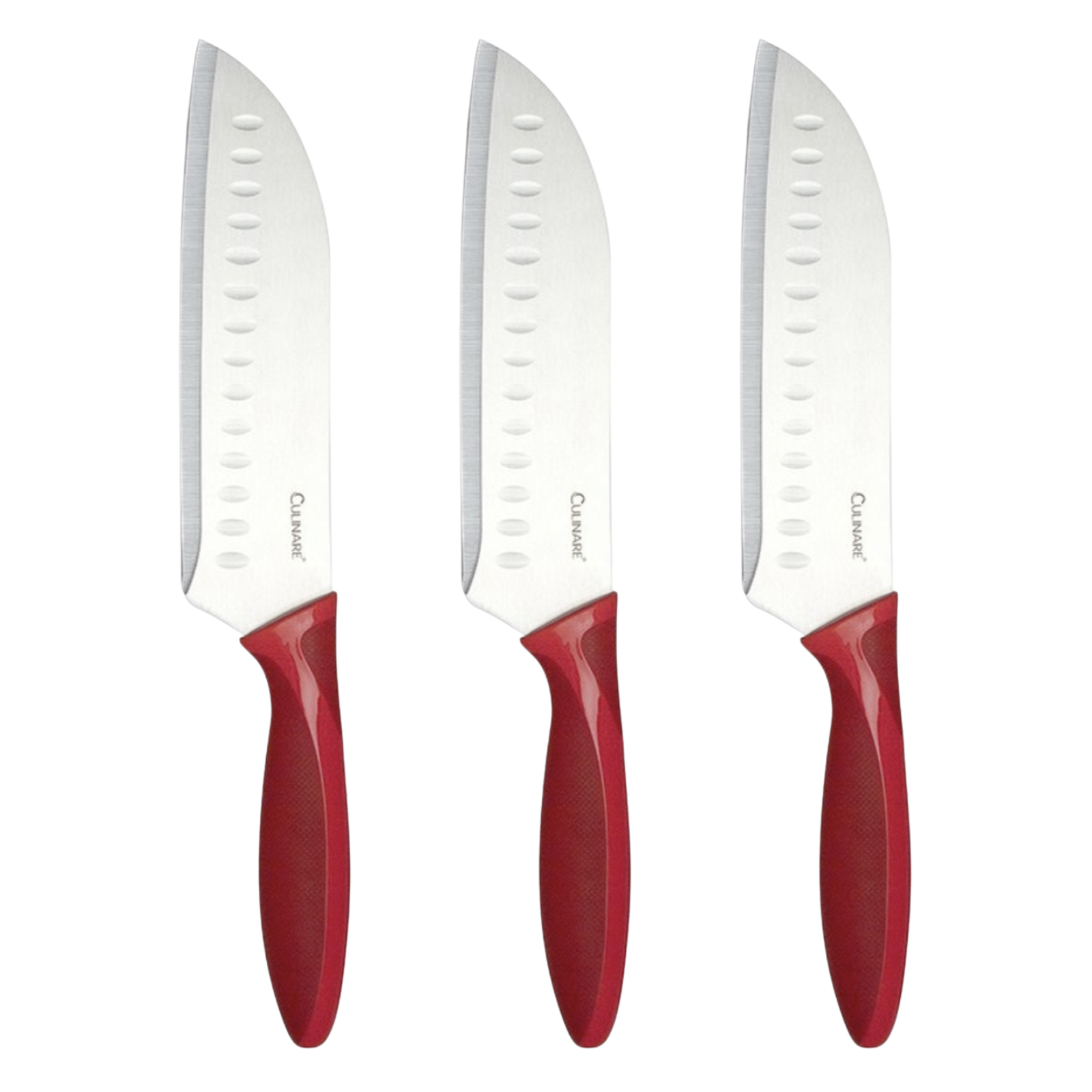 V563-C33013-SANTOKU-3PC-204998-00 3pc Set 17.5cm Culinare Santoku Knife Chef Cutlery Stainless Steel Kitchen Cutting - Image 1