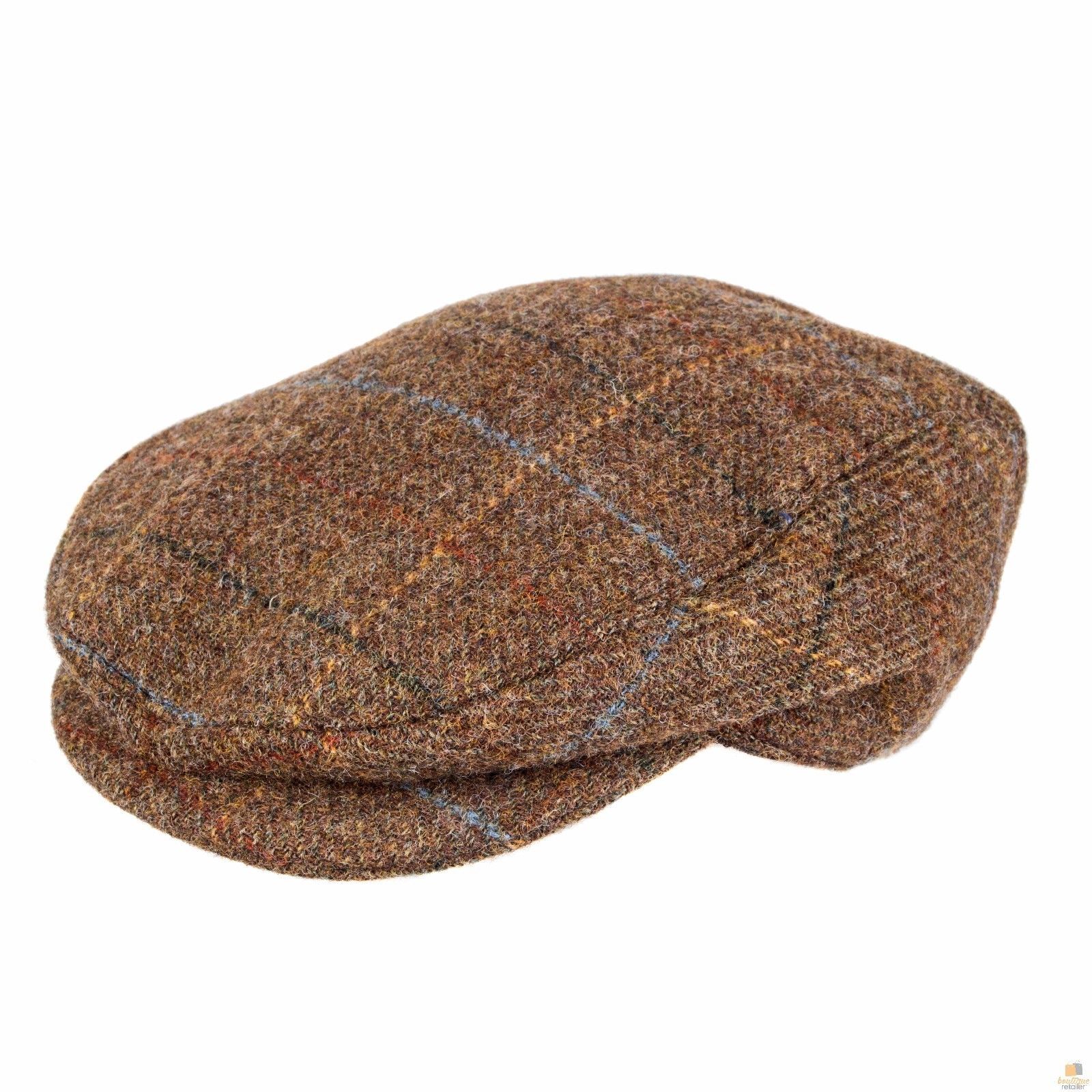 V563-DENTS-1-3038-CHESTNUT-M-174530-00 DENTS Abraham Moon Tweed Flat Cap Wool Ivy Hat Driving Cabbie Quilted 1-3038 - Chestnut - Medium - Image 1