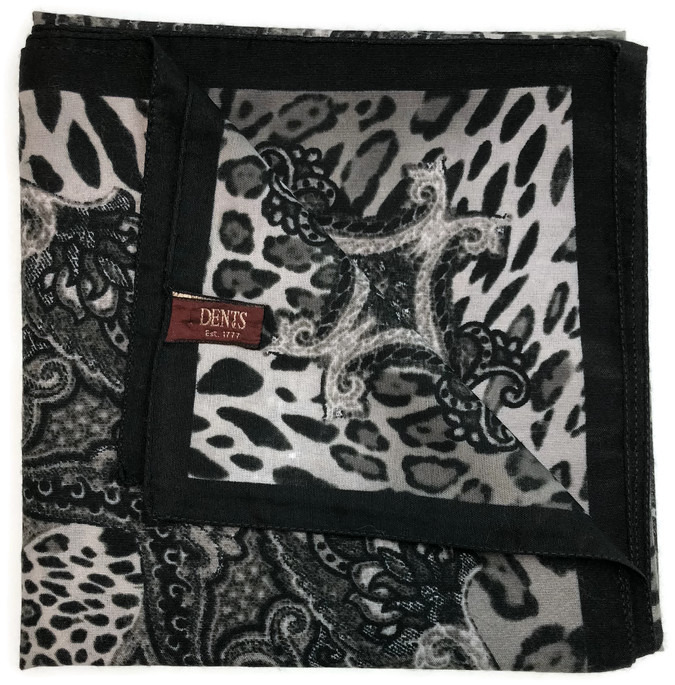 V563-DNTS4-1237-BLK-202503051740-00 DENTS Ladies Animal Print & Paisley Scarf MADE IN ITALY Womens Warm Winter - Black - Image 1