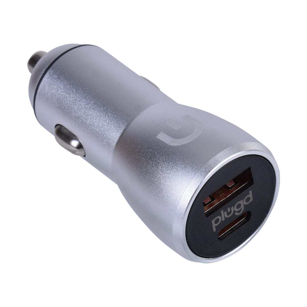V563-EL0093-204939-00 30W USB-A & USB-C Dual Port Quick Charge Car Charger for Android & iOS - Image 1
