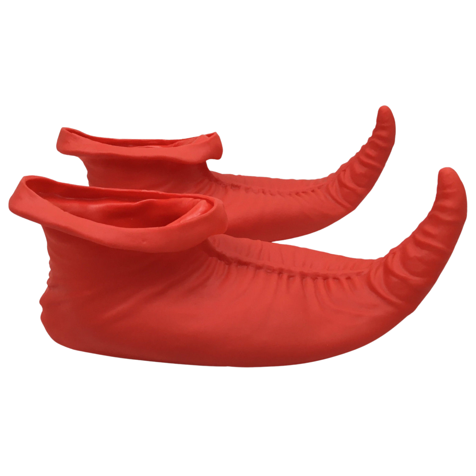 V563-ELFSHOES-RED-202503051545-00 ELF SHOES Christmas Costume Elves Latex Dress Up Party Xmas St Patricks Day Boots - Red - Image 1