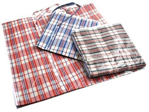 V563-H0-201-10PCS-202503051545-00 10x Large Stripe Bag Packing Storage Strip Zip Shopping Travel Check House Moving 65cm x 60cm x 25cm - Image 1