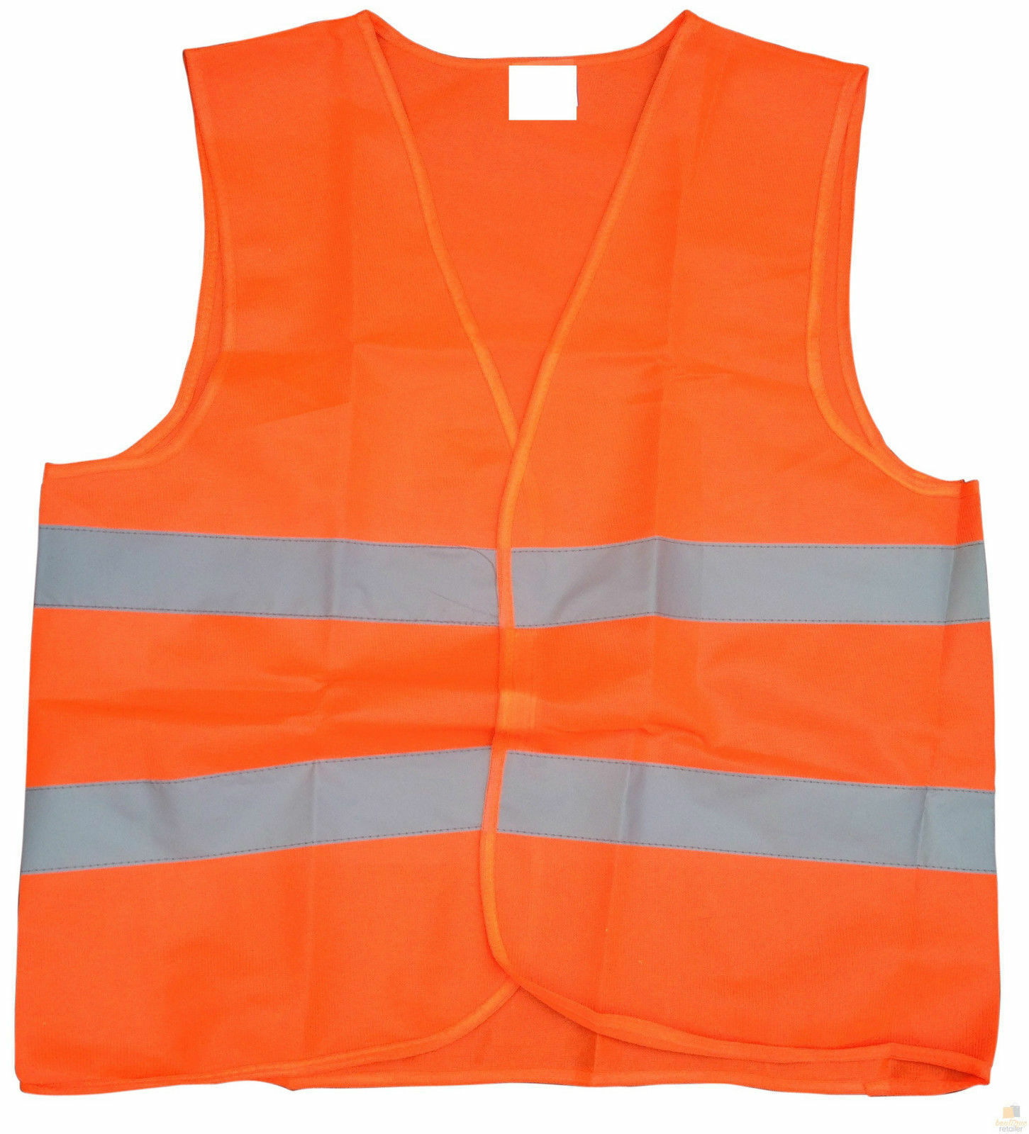 V563-HIVISVEST-ORANGE-202503051359-00 Hi Vis Safety VEST Reflective Tape Workwear Orange ONE SIZE Night & Day Use - Image 1