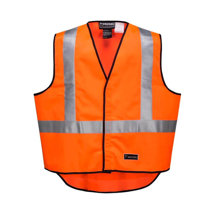 V563-HUSKI-918094-ORG-XL-202503051710-00 HUSKI Hi Vis Patrol Vest 3M Reflective Tape Safety Workwear High Visibility - Orange - XL - Image 1