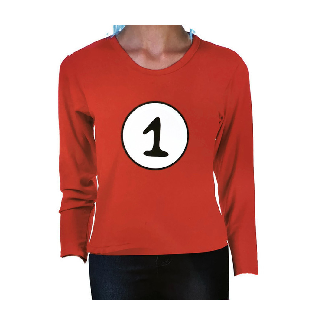 V563-JD-13166-S-202503052030-00 Kids Cat In The Hat Thing 1 Dr Seuss Red Top Party Costume Book Week Childrens - S (4-5 Years Old) - Image 1
