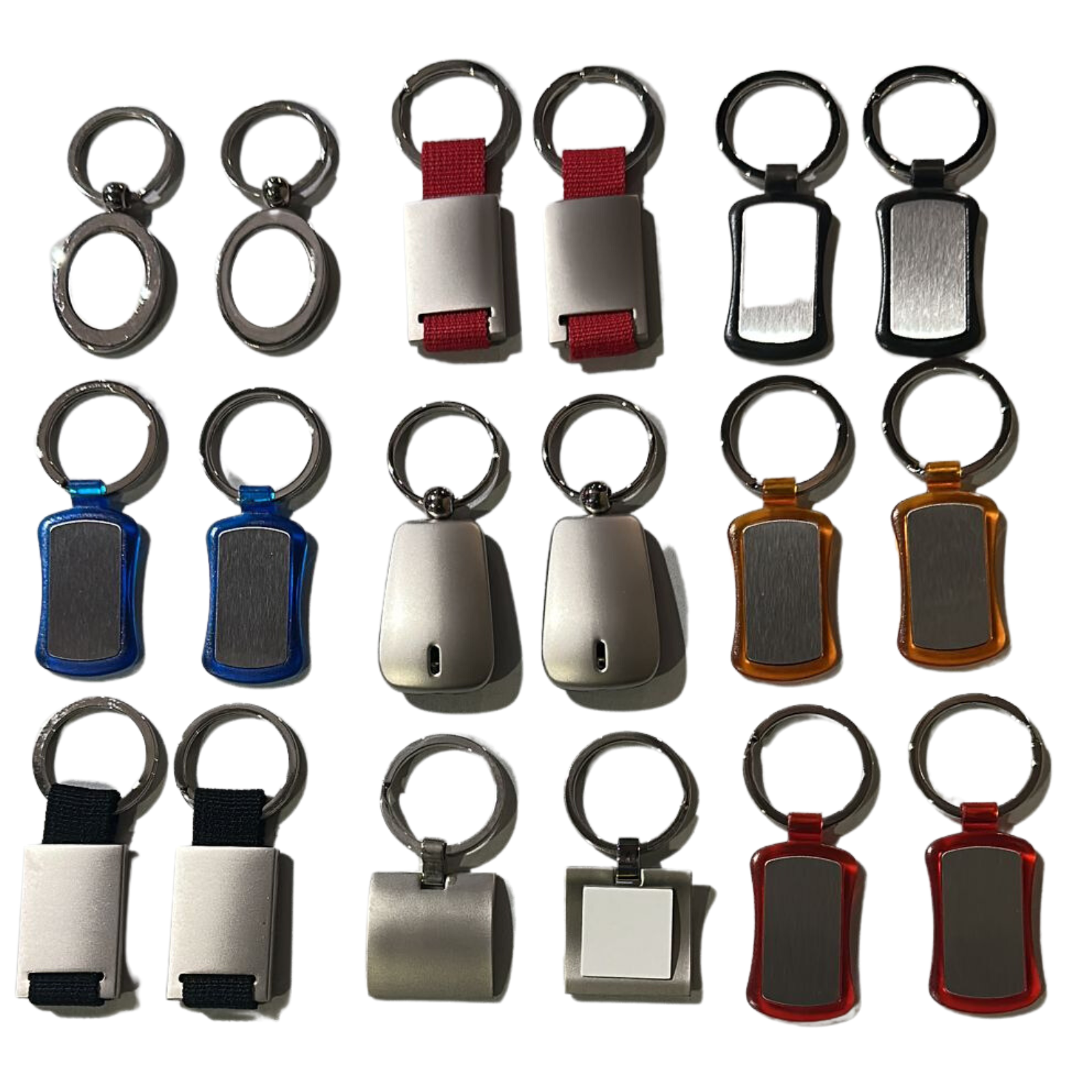 V563-KEYRINGS-ASST_100PCS-173305-00 100x High Quality Key Rings Tag Keyring Bag Badge - Assorted Colours & Styles - Bulk - Image 1