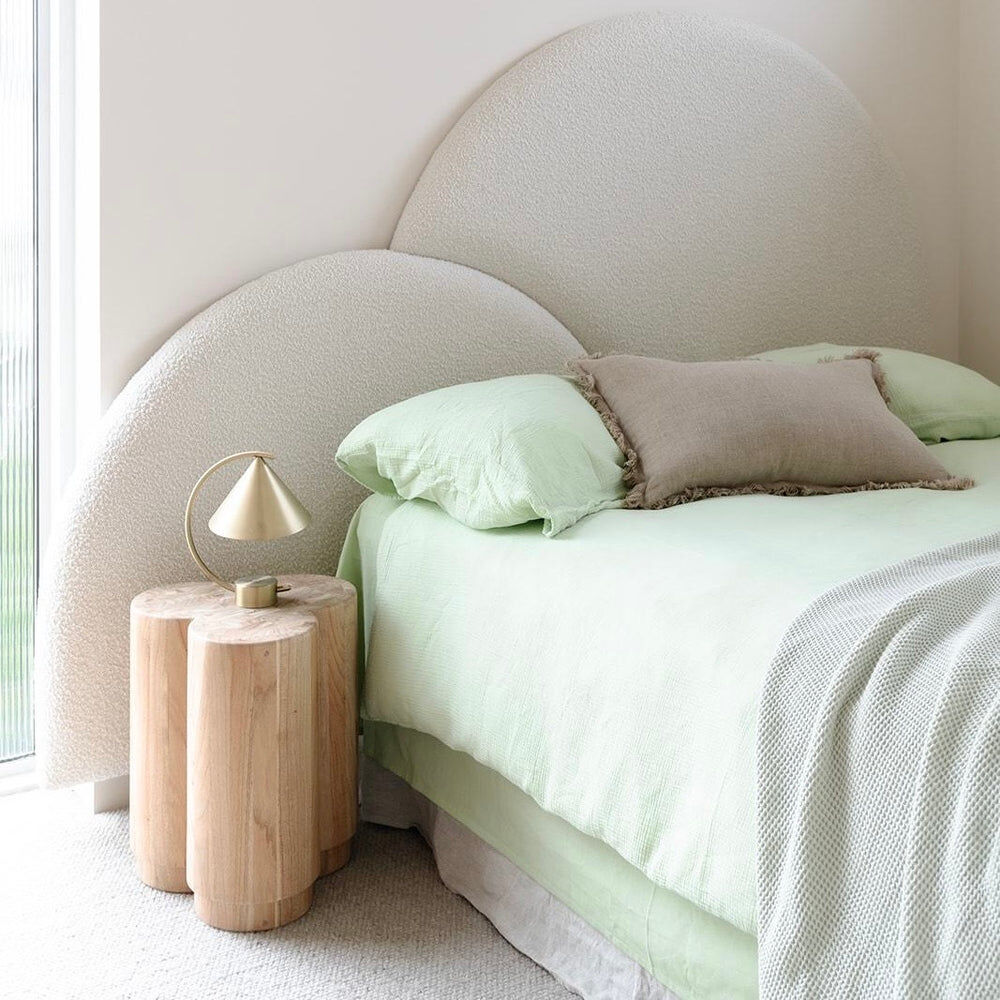 V563-MUSLIN_DVT_GRN-DOUBLE-202506241233-00 100% Cotton Muslin Duvet Quilt Cover Set w/ 2 Pillow Cases in Pastel Green - Double - Image 1