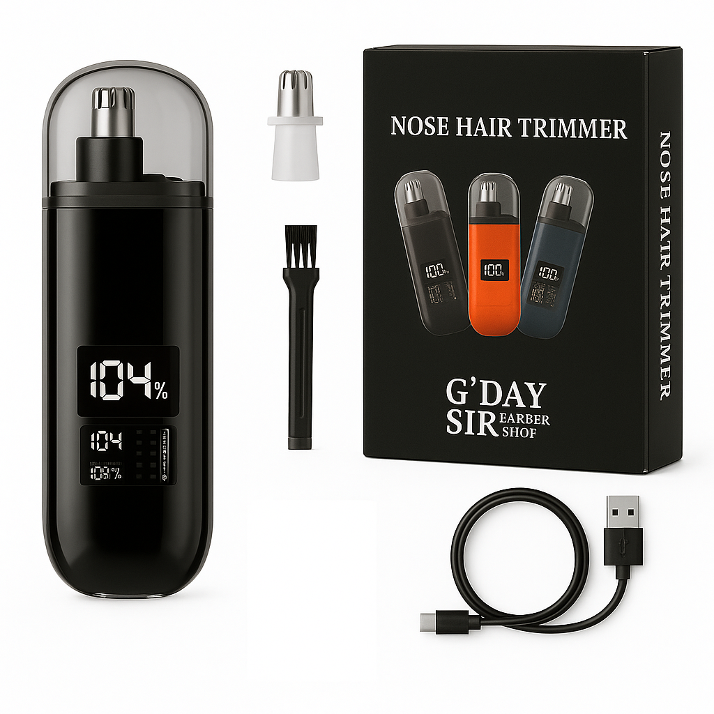 V563-NOSETRIMMER_BLACK-202506241245-00 Handheld Portable Nose Hair Trimmer Rechargeable USB-C Clipper Shaver in Black - Image 1