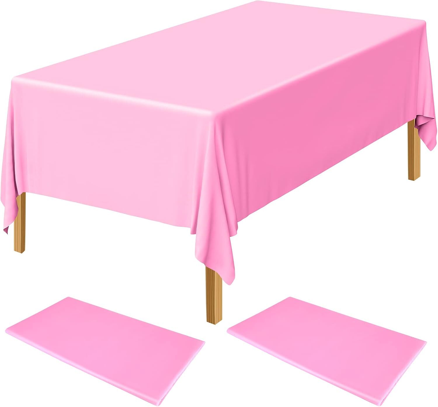 V563-PA049-LIGHTPINK-218193-00 Table Cloth Cover Reusable & Washable Xmas Party 137cm x 274cm (54"x108") in Light Pink - Image 1