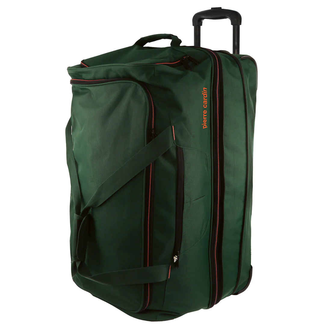 V563-PC3766-GREEN-183904-00 Pierre Cardin Trolley Bag Medium Soft Travel Luggage Wheeled Duffle 72cm - Green - Image 1