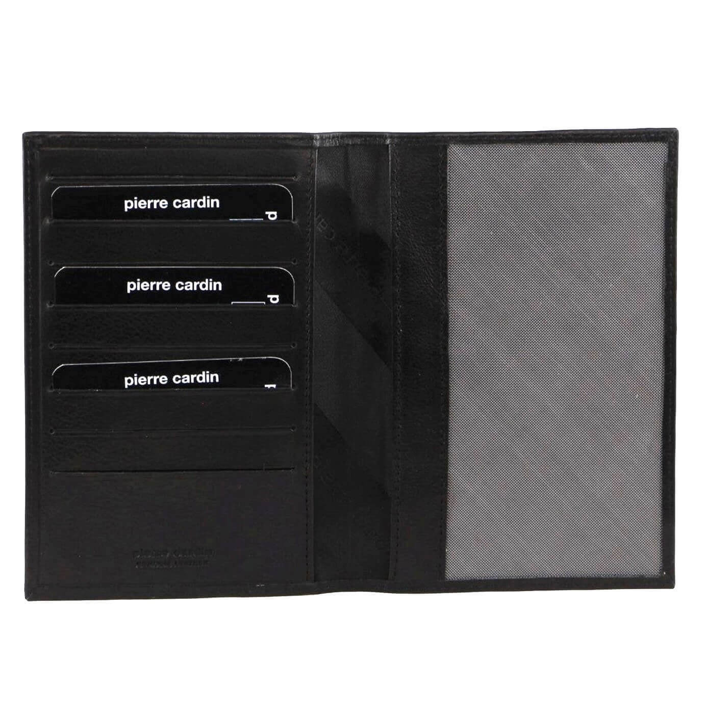 V563-PC3907-BLACK-174518-00 Pierre Cardin Leather Passport Holder Cover Wallet w/ RFID Protection - Black - Image 1