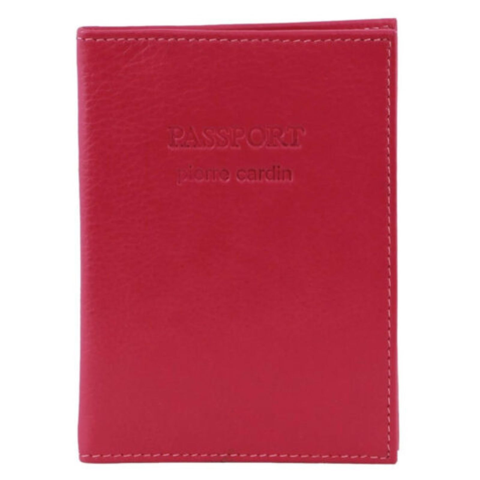 V563-PC3909-FUSCHIA-174037-00 Pierre Cardin Slim Leather Passport Wallet Holder RFID Case Cover - Fuschia - Image 1