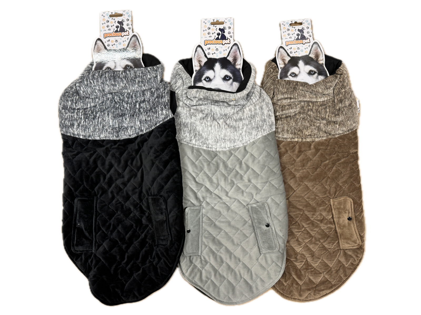 V563-PE093419-ASST-174318-00 70cm Quilted Dog Jacket Coat Warm Winter Pet Clothes Vest Padded Windbreaker - Image 1