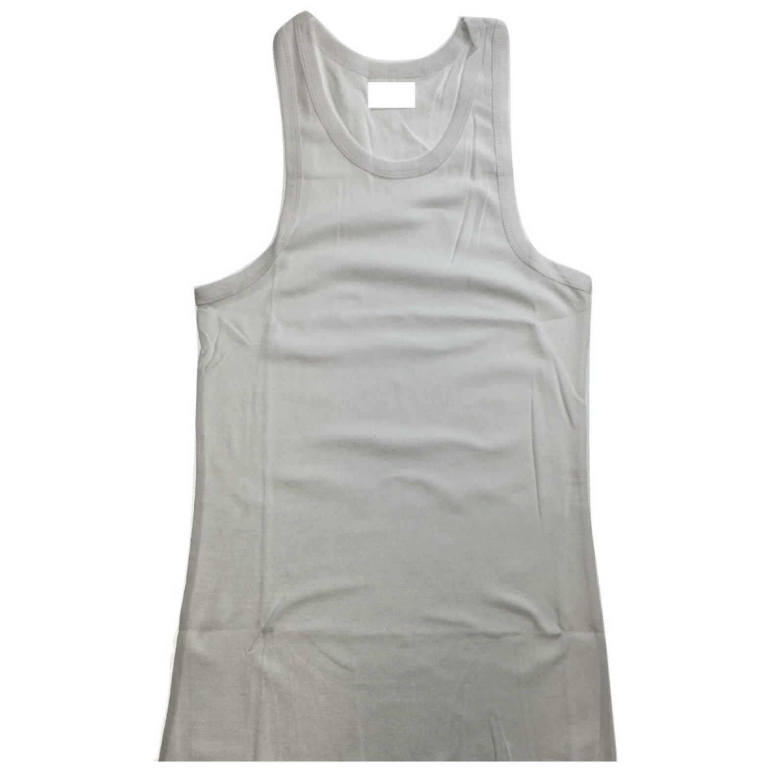 V563-PLAINSINGLET-WHT-L-202503030911-00 Mens PLAIN SINGLET 100% Cotton Blank Slim Tank Top Gym Basic Casual S-3XL - White - L - Image 1