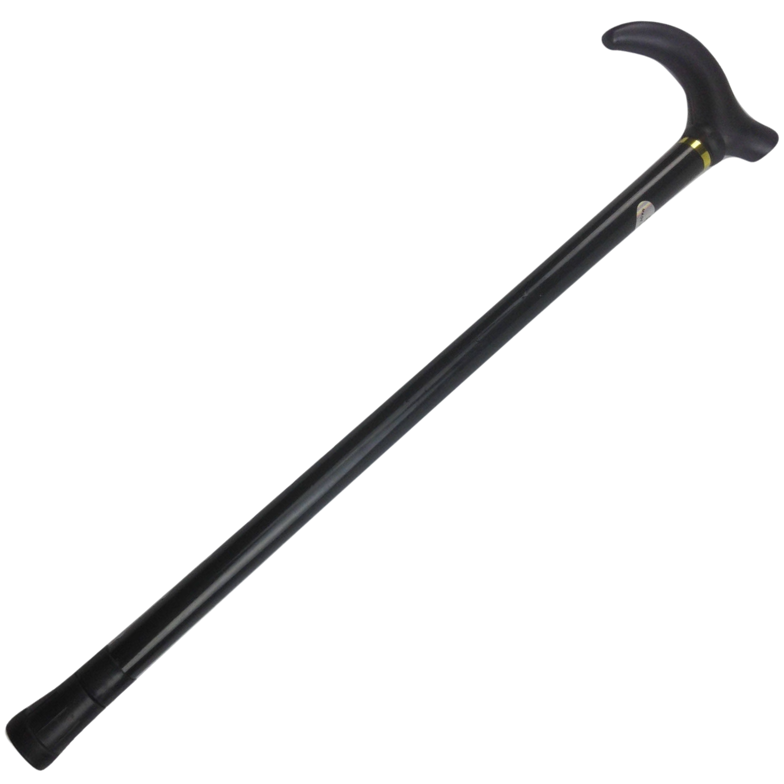 V563-PLAINWALKINGSTICK-BLACK-202503051745-00 Metal WALKING STICK Travel Extendable Pole Compact Adjustable Lightweight - Black - Image 1