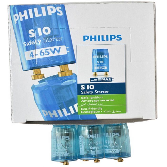 V563-S10_100PCS_1BOX-167415-00 Philips S10 Safety Starters for Fluorescent Lamps Lights - 4 Boxes of 25 - Image 1
