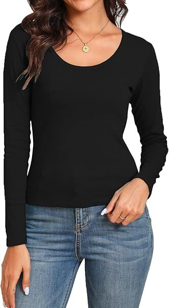 V563-SI-018-BLACK-18_20-202503051436-00 Womens Thermal Cotton Long Sleeve Spencer Tops Long Sleeve Underwear in Black - 18-20 - Image 1