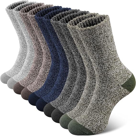 V563-SK836-RNDM-6PRS-6_11-202503051435-00 6 Pairs Heavy Duty Wool Blend Work Socks Extra Thick Cushion in Assorted Colours - 6-11 - Image 1
