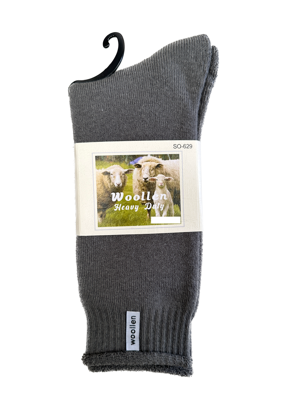 V563-SO-628-GRY_1PAIR-7_11-202503051521-00 1 Pair Premium Mens Wool Heavy Duty Thick Work Socks Cushion Woolen - Grey - 7-11 - Image 1