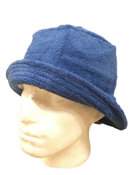 V563-STINGYTWLING-BLU-L_XL-202503051650-00 Stingy Brim Terry Towelling Bucket Hat Daggy Fishing Camping Lad Cap 100% COTTON - Blue - L/XL - Image 1