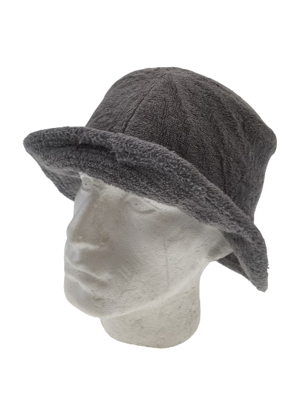 V563-STINGYTWLING-GRY-S_M-202503051706-00 Stingy Brim Terry Towelling Bucket Hat Daggy Fishing Camping Lad Cap 100% COTTON - Grey - S/M - Image 1