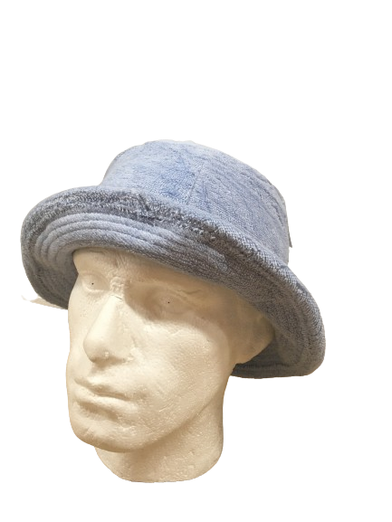 V563-STINGYTWLING-SKYBLU-L_XL-202503051653-00 Stingy Brim Terry Towelling Bucket Hat Daggy Fishing Camping Lad Cap 100% COTTON - Sky Blue - L/XL - Image 1