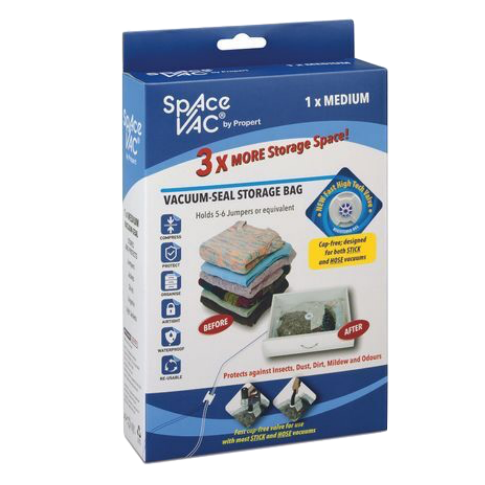 V563-SVM1-174106-00 Space Vac Vacuum Storage Bag Seal Compressing Organizer Clothes - Medium - Image 1