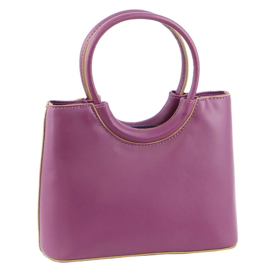 V563-TAR1060-PLUM-199934-00 Milleni Mini Fashion Bag Tote Handbag in Plum - Image 1