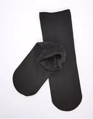V563-W8253-BLACK-1PAIR-202503051411-00 1 Pair Large Thick Fur THERMAL HEATED SOCKS Warm Winter Work Ski Reversible - Image 1
